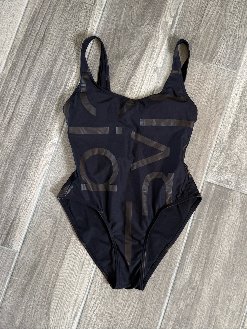Calvin Klein Black Logo One-Piece Swimsuit